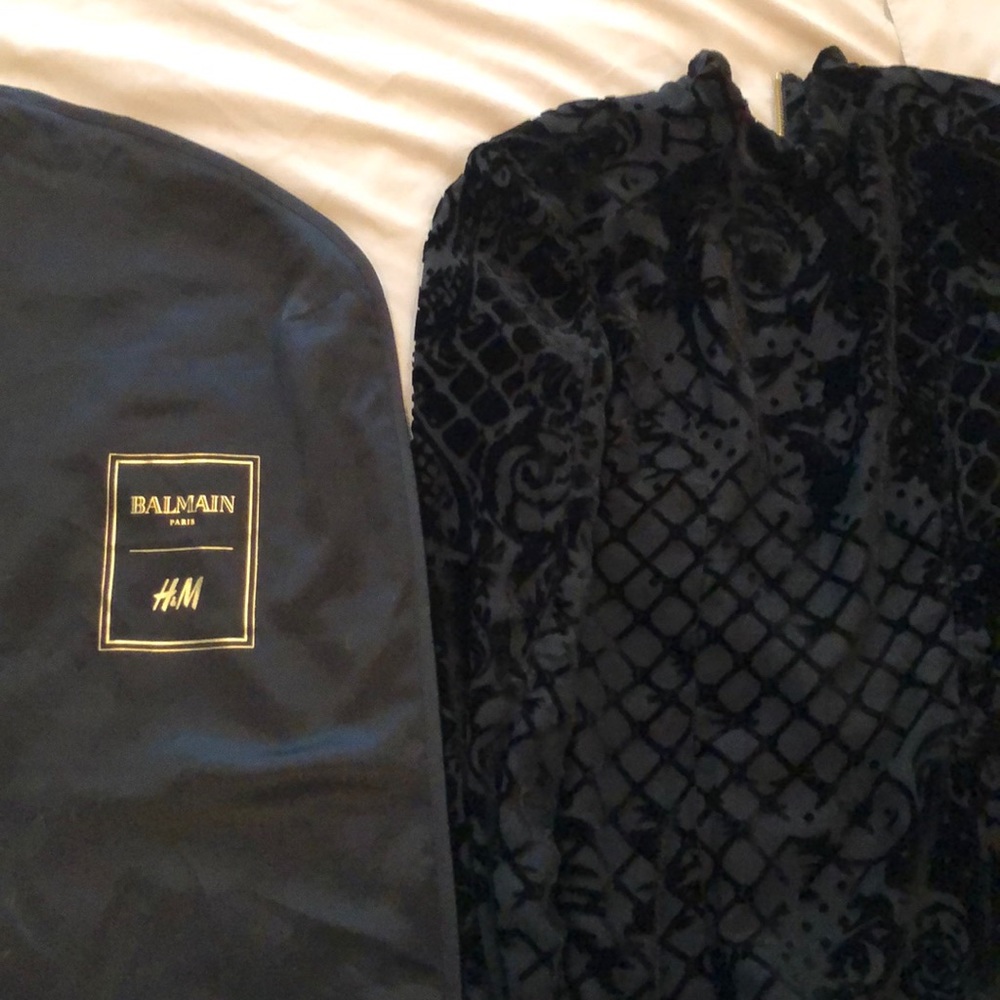 Balmain H&M velvet pattern top and bottom